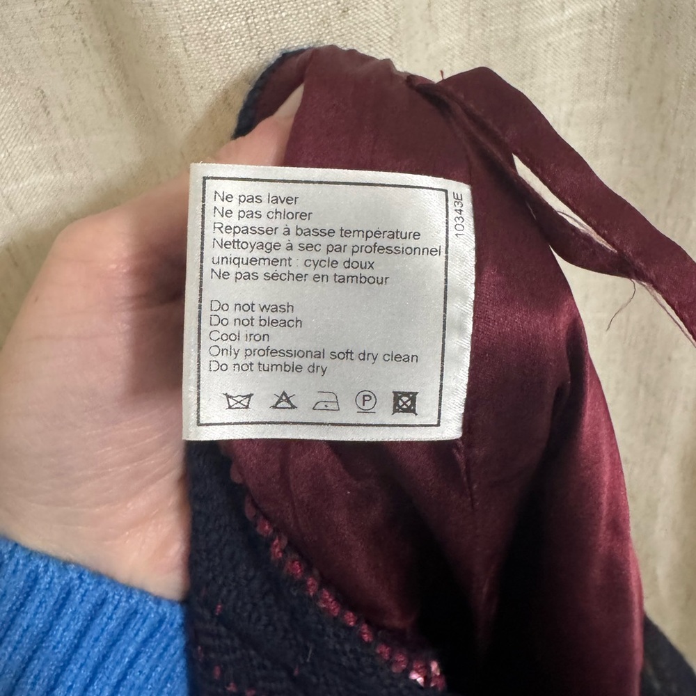 CHANEL 00A Navy Wine Sequin Tweed Skirt Size 38 - Picture 5 of 7